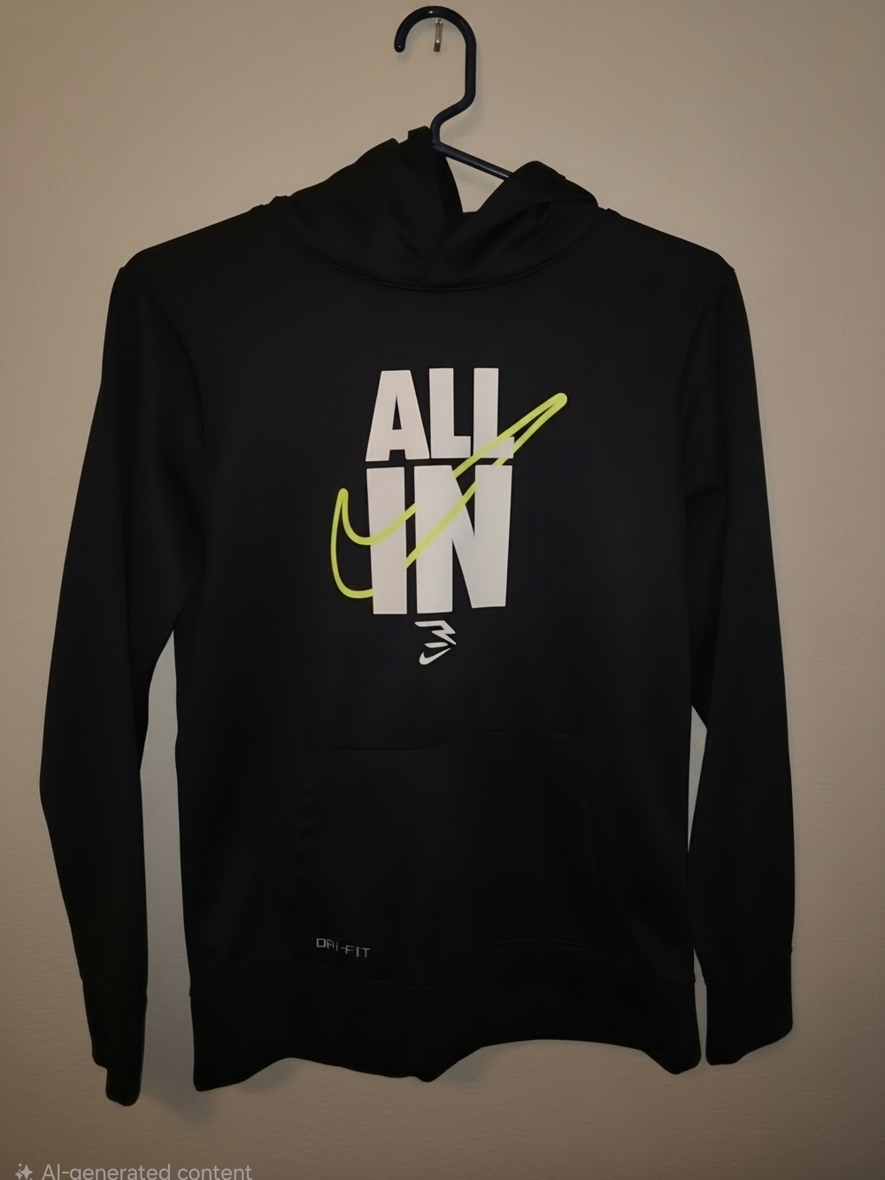 Nike - 3Brand - Hoodie Sweatshirt ("All In") - Youth: Large - Polyester - Black